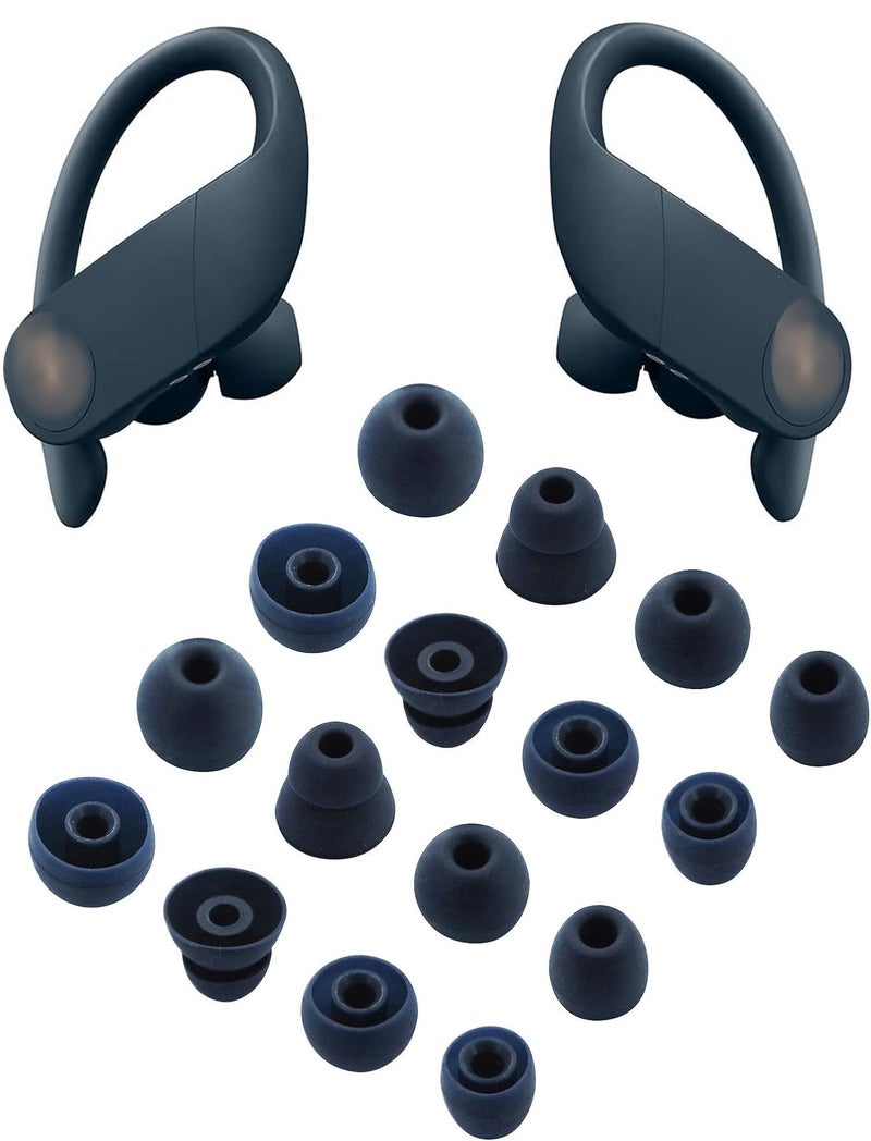 ALXCD Replacement Ear Tips for Powerbeats Pro Headphone, 8 Pairs S/M/L/D 4 Sizes Soft Silicone Earbud Tips, Fit for Powerbeats Pro (Navy) - Image 1